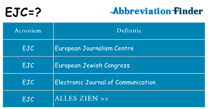 Wat staat ejc voor