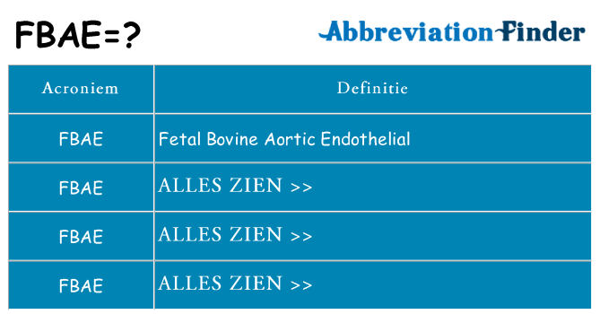 Wat staat fbae voor