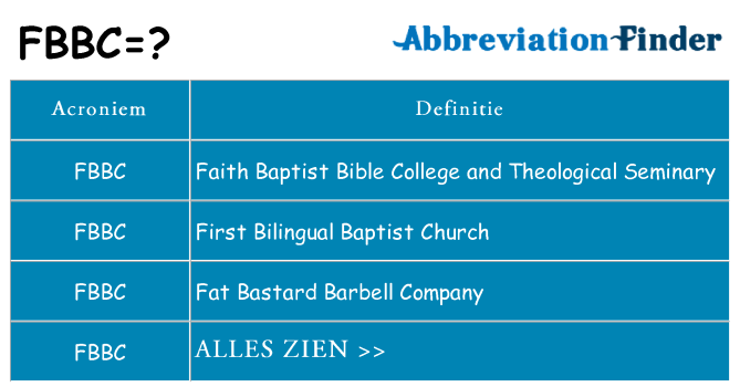 Wat staat fbbc voor