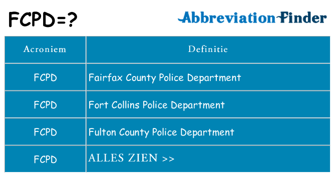 Wat staat fcpd voor