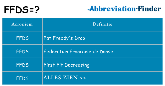 Wat staat ffds voor