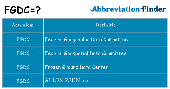 Wat staat fgdc voor