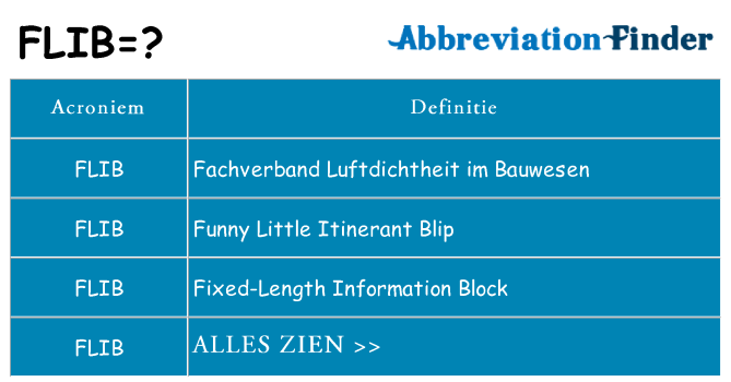 Wat staat flib voor