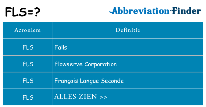 Wat staat fls voor