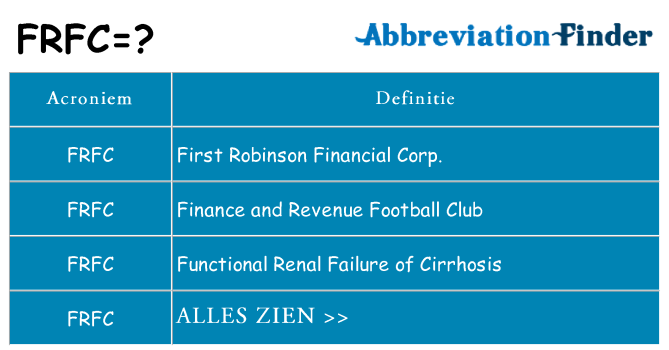 Wat staat frfc voor