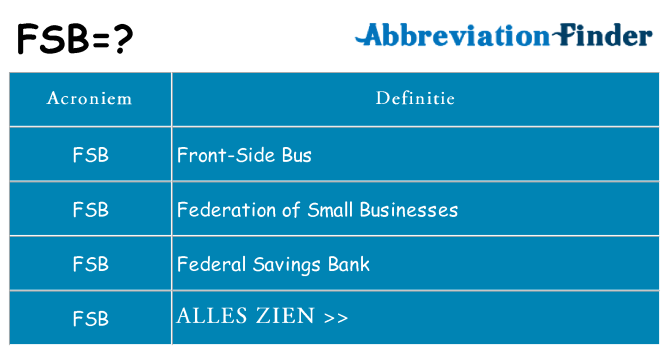 Wat staat fsb voor