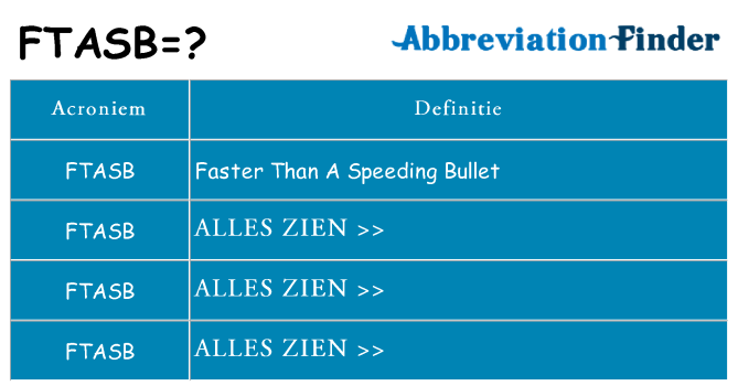 Wat staat ftasb voor