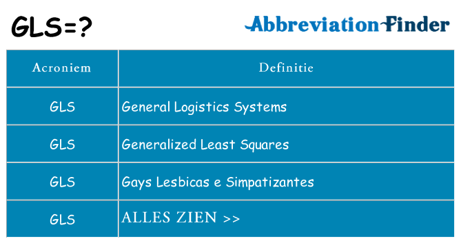 Wat staat gls voor