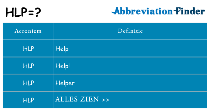 Wat staat hlp voor
