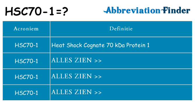 Wat staat hsc70-1 voor