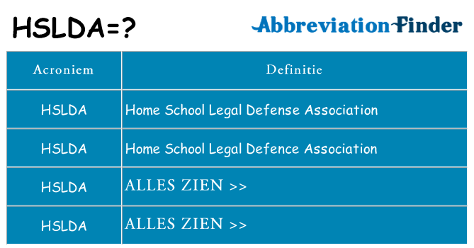 Wat staat hslda voor