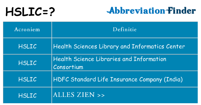 Wat staat hslic voor