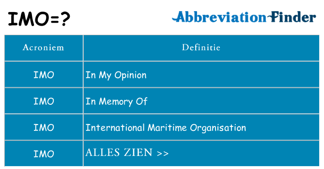 Wat staat imo voor