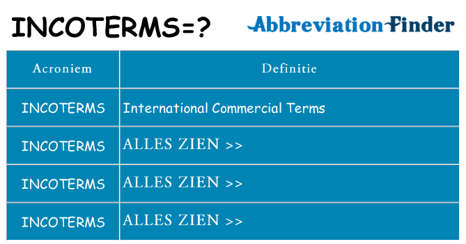 Wat staat incoterms voor