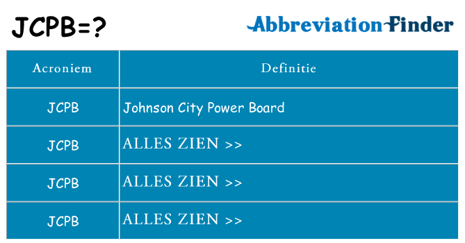 Wat staat jcpb voor