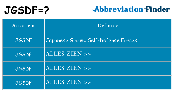 Wat staat jgsdf voor