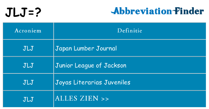 Wat staat jlj voor