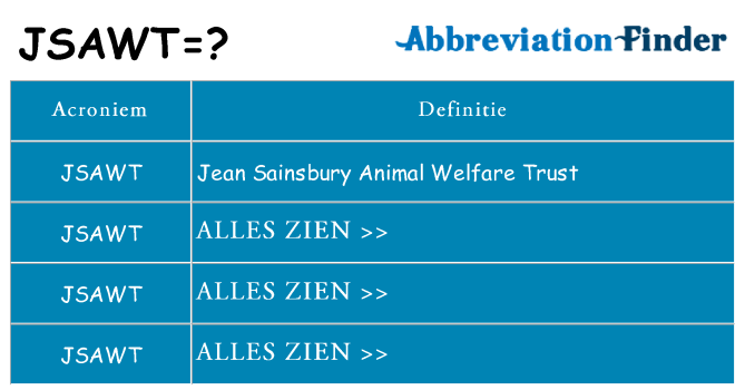 Wat staat jsawt voor