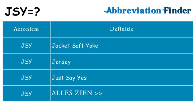 Wat staat jsy voor