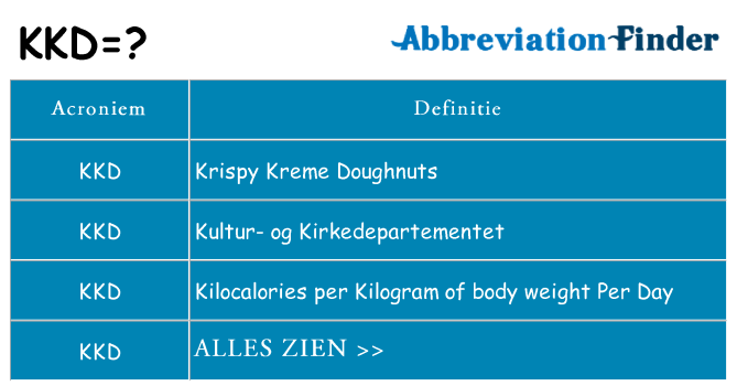 Wat staat kkd voor