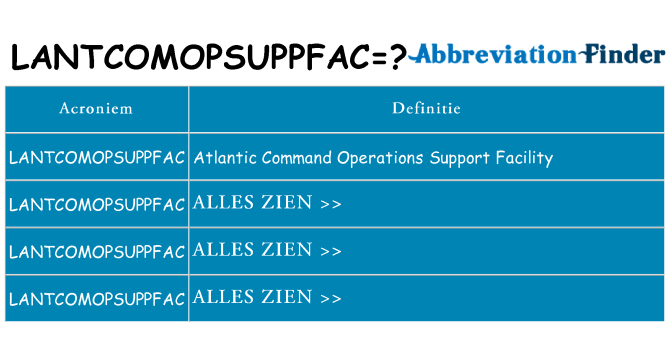 Wat staat lantcomopsuppfac voor