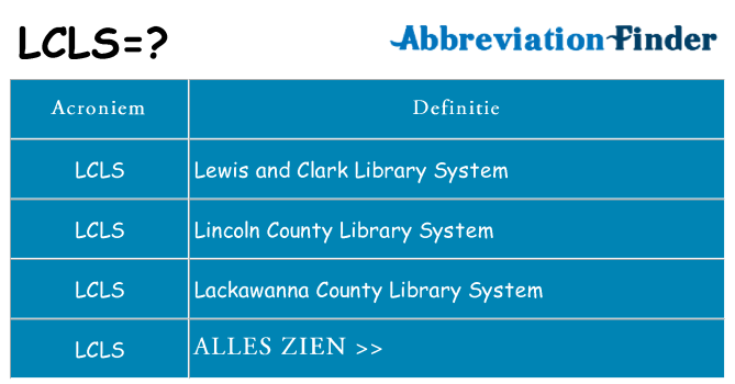 Wat staat lcls voor