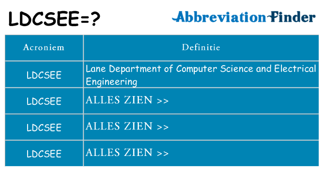 Wat staat ldcsee voor