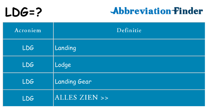 Wat staat ldg voor