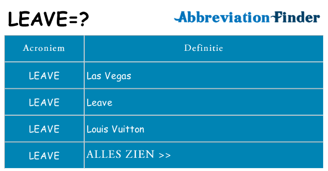 Wat staat leave voor