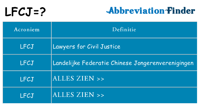 Wat staat lfcj voor