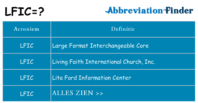 Wat staat lfic voor