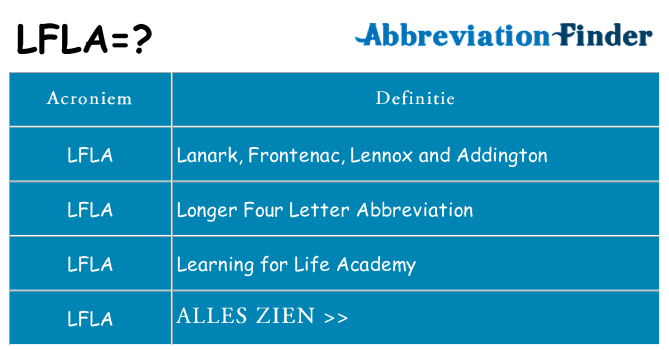 Wat staat lfla voor