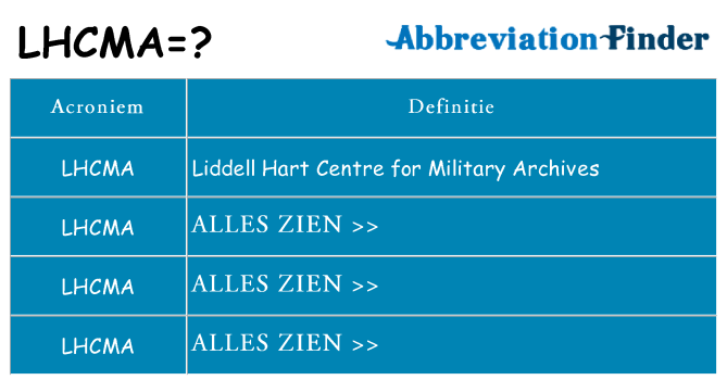 Wat staat lhcma voor