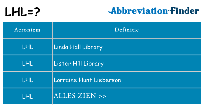 Wat staat lhl voor