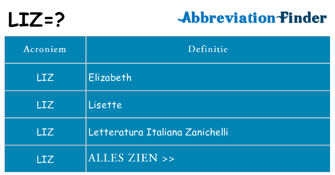 Wat staat liz voor