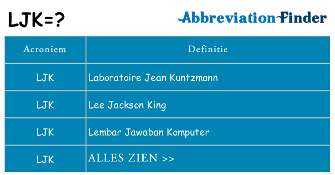 Wat staat ljk voor