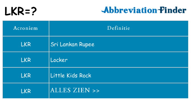 Wat staat lkr voor