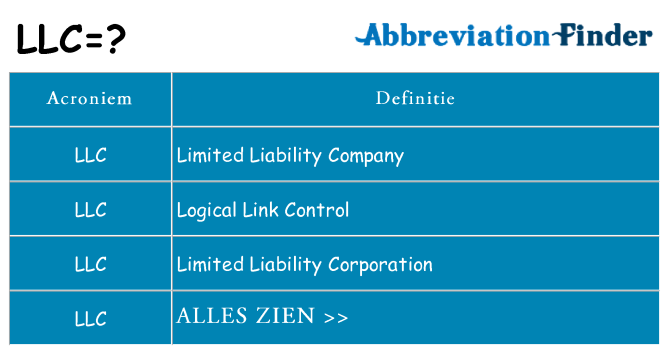Wat staat llc voor
