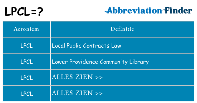 Wat staat lpcl voor