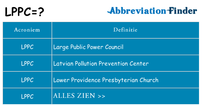 Wat staat lppc voor