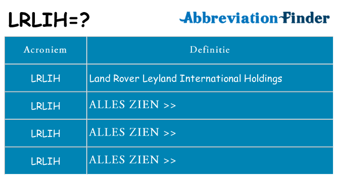 Wat staat lrlih voor