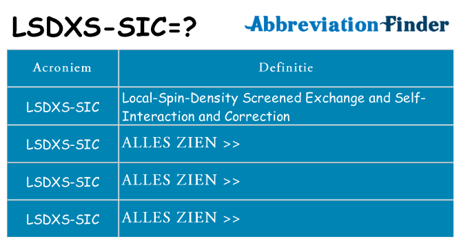 Wat staat lsdxs-sic voor
