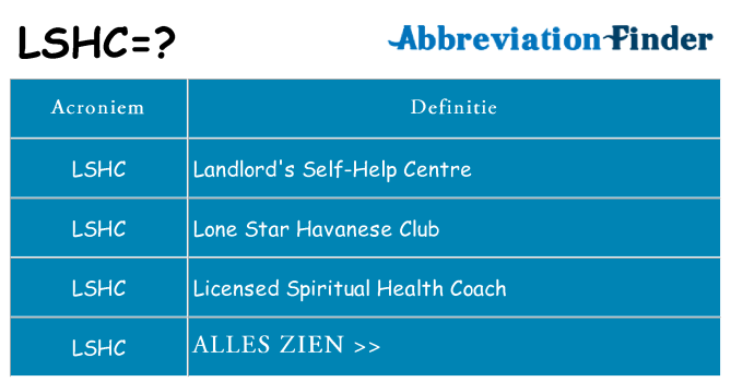 Wat staat lshc voor