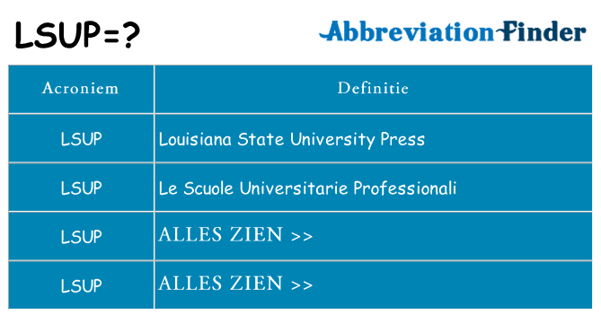 Wat staat lsup voor