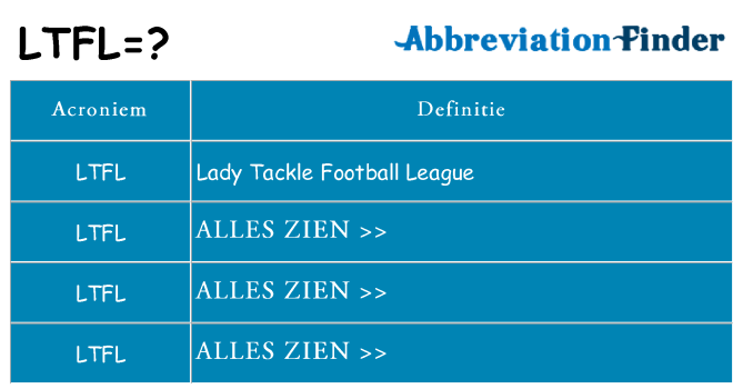 Wat staat ltfl voor