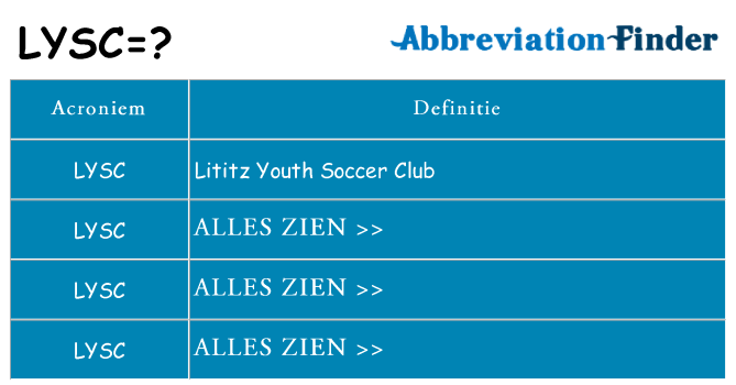 Wat staat lysc voor