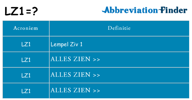 Wat staat lz1 voor