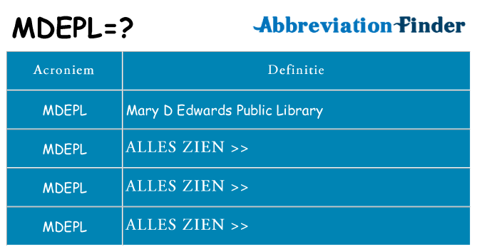 Wat staat mdepl voor