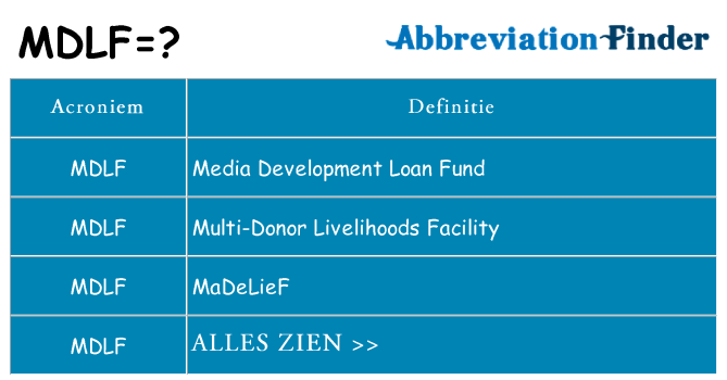 Wat staat mdlf voor