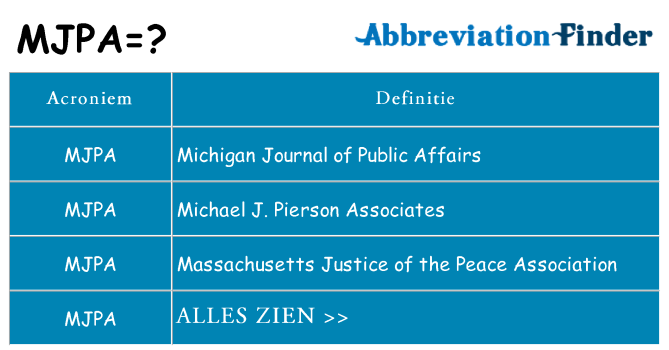 Wat staat mjpa voor